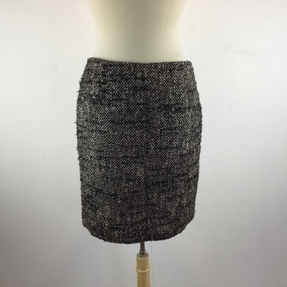 Elliot Lauren Black, White and tan wool blend fully lined Tweed Skirt Size 2 - Picture 1 of 11